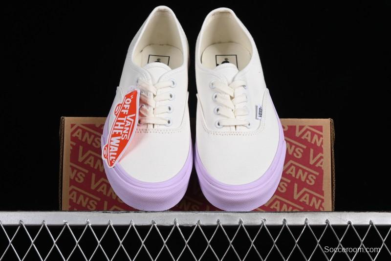 Vans Authentic White Purple Canvas Skate Shoes - VN0009PVCGX