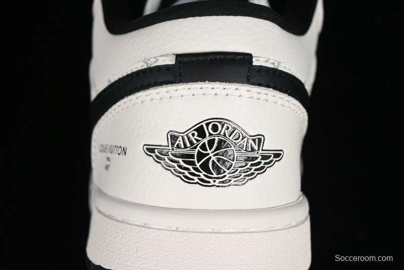 Nike Air Jordan 1 Low LV Collaboration - Printed Knight High-End Custom Low-Top Culture Basketball Shoes SJ9950-005