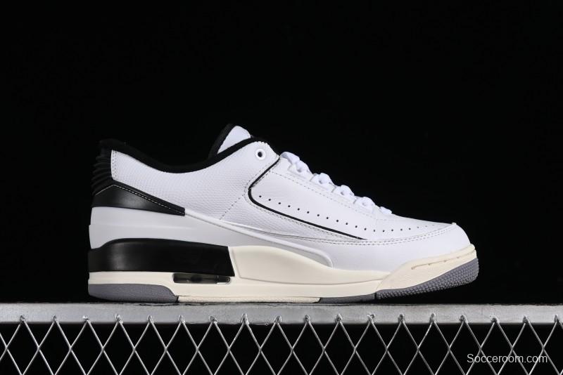 Nike Air Jordan 2/3 Retro Low-Top Basketball Shoes in White/Black - FD0383-100