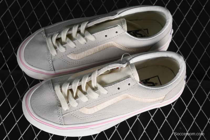 Vans Style 36 Low-Top Skate Shoes with Embroidered Details in Cream - VN000CRPGRN