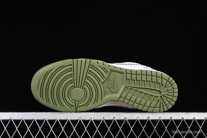 Nike SB Dunk Low Supreme Collaboration - Military Green Canvas Anniversary Custom Low-Top Casual Skate Shoes - BB6698-516