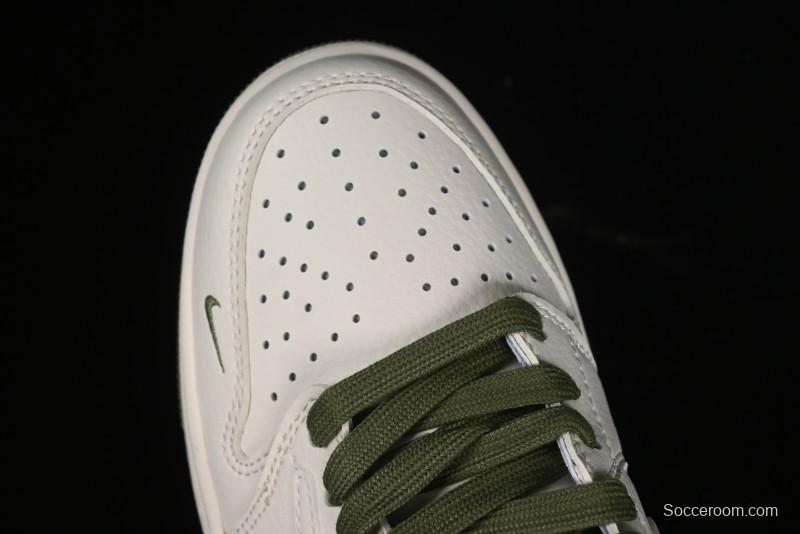 Nike Travis Scott x Fragment Design x Air Jordan 1 Low OG SP AJ1 Retro Sneakers in Off-White & Fresh Green - DM6688-606