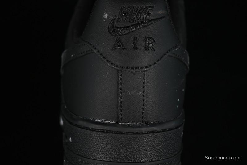 Nike Air Force 1 '07 Low Graffiti Black Silver Anime Hand-Painted Casual Sneakers - CW2288-012