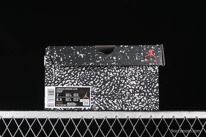 Nike Jordan Spizike Low AJ Hybrid Elements Black Grey Crack Leather Casual Sneakers - FQ1759-002