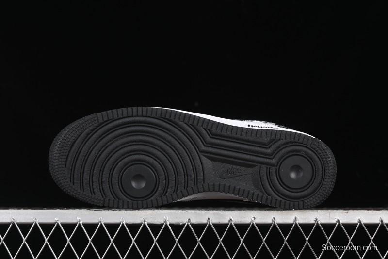 Nike Air Force 1 '07 Low Casual Sneakers with Black and White Hand-Drawn Anime Design - CT2585-100