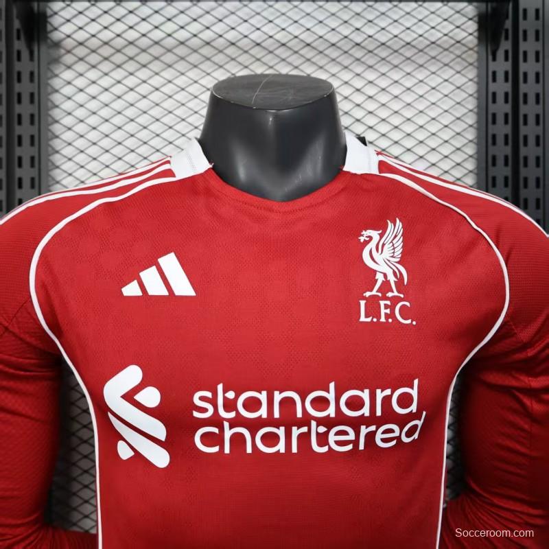 Player Version 25/26 LIverpool Home Long Sleeve Jersey