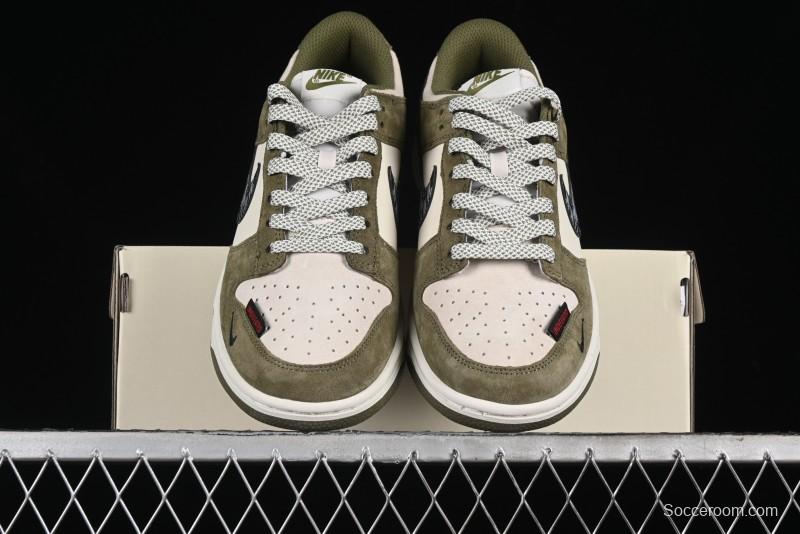 Nike SB Dunk Low UN Phantom Military Green Black Swoosh Anniversary Custom Low-Top Casual Skate Shoes - DJ2024-037