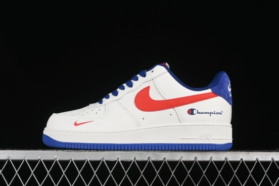 Nike Air Force 1 '07 Low Champion Collaboration - Blue White Red Low-Top Casual Sneakers - KK1988-002