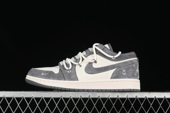 Nike Air Jordan 1 Low Retro Basketball Shoes with Custom Bear Collaboration - SJ9950-018