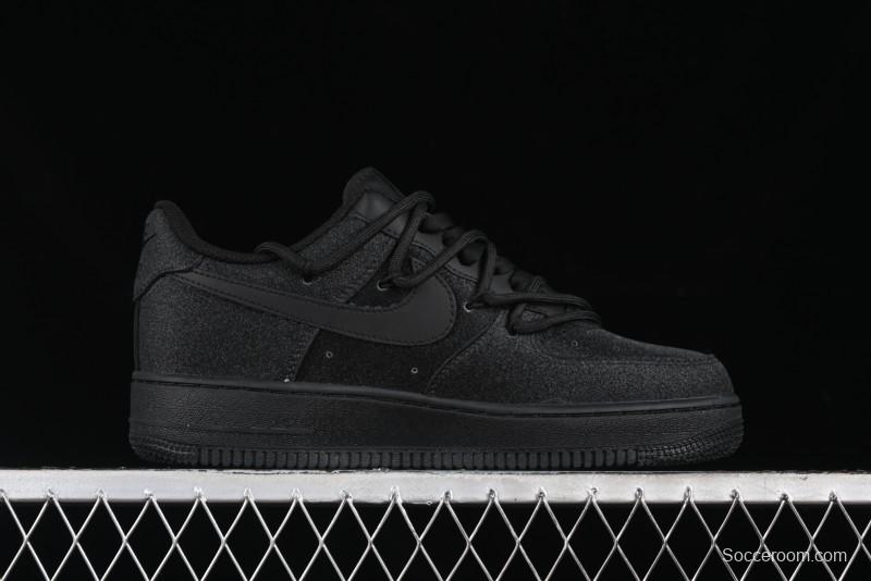 Nike Air Force 1 '07 Low Cleanfit Custom Official Bestseller Black Blue Starry Sky Full Diamond Casual Sneakers - ZH0316-042