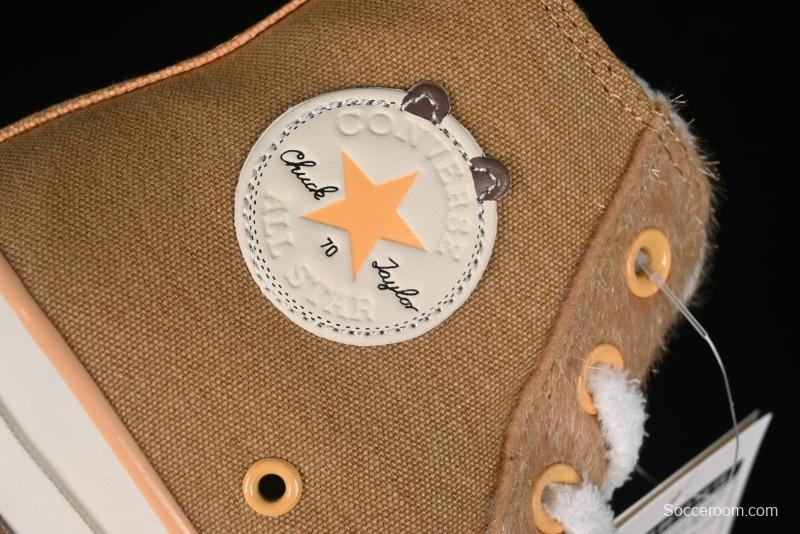 Converse Zoo Happy Pets Series High-Top Plush Lined Casual Sneakers for Autumn Winter - A12766C