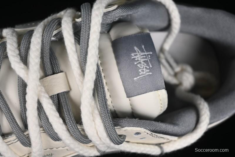 Nike SB Dunk Low Stussy Bandana Grey Check Anniversary Custom Low-Top Casual Skate Shoes - SJ2068-310