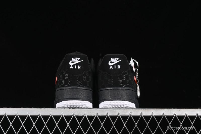Nike Air Force 1 '07 Low Gucci Bear Collaboration - Midnight Black Low-Top Casual Sneakers - KK1988-007