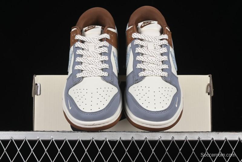 Nike SB Dunk Low Levi's Collaboration - White Grey Brown Anniversary Customized Low-Top Casual Sneakers - JH8310-958