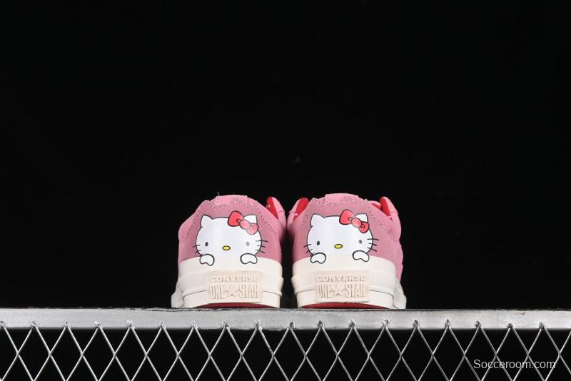 Converse One Star Hello Kitty Collaboration Low Top Casual Sneakers with Embroidered Bow - 362941C