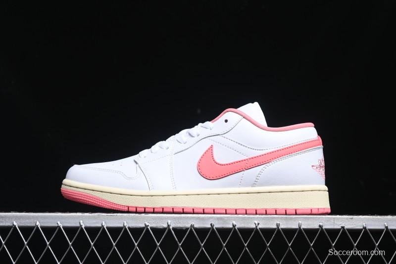 Nike Air Jordan 1 Low AJ1 White Pink Low-Top Casual Sneakers - DC0774-109