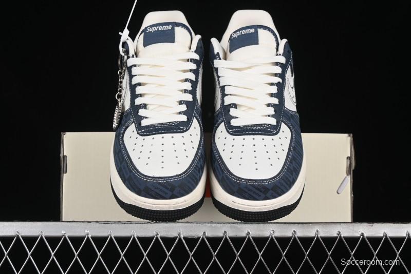 Nike Air Force 1 '07 Low Supreme Casual Sneakers in White-Blue Shadow - KK1988-009