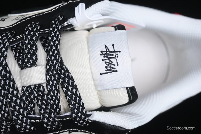 Nike Air Force 1 '07 Low Stussy Collaboration - Beige Black Pattern Red Outsole Low Top Casual Sneakers - XZ6188-339