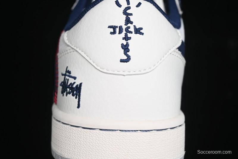 Nike Travis Scott x Fragment Design x Air Jordan 1 Low OG SP AJ1 Sneakers with Reverse Swoosh - SJ2068-134