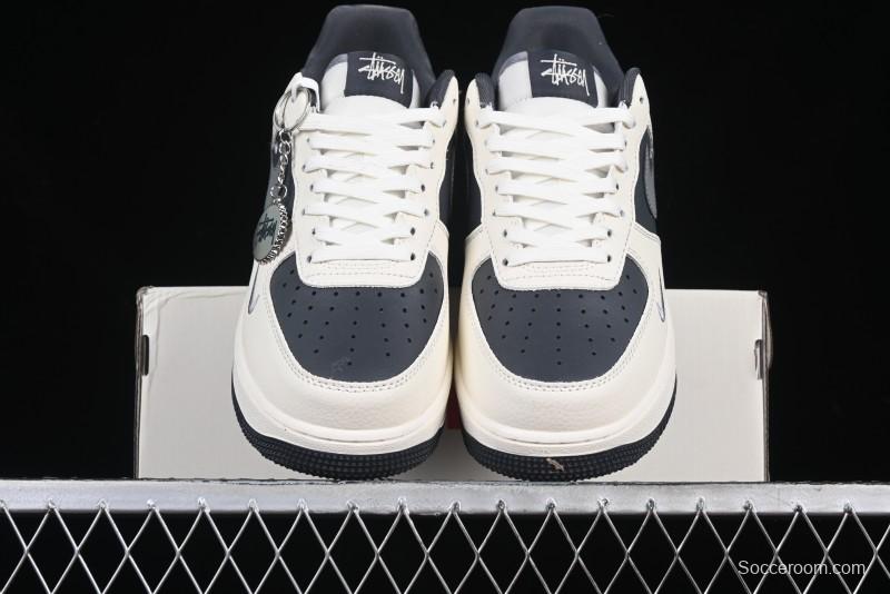 Nike Air Force 1 '07 Low Stussy Collaboration - Light Grey Triple Swoosh Low-Top Casual Sneakers - KK1988-037