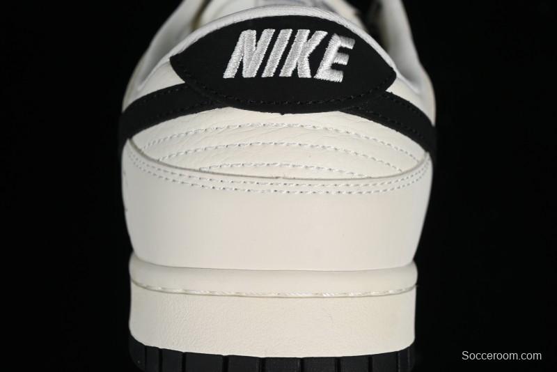 Nike SB Dunk Low Lightning Collaboration - Off White Black Colorway with Mini Swoosh Anniversary Custom Edition Low Top Casual Skate Shoes - XD1688-028