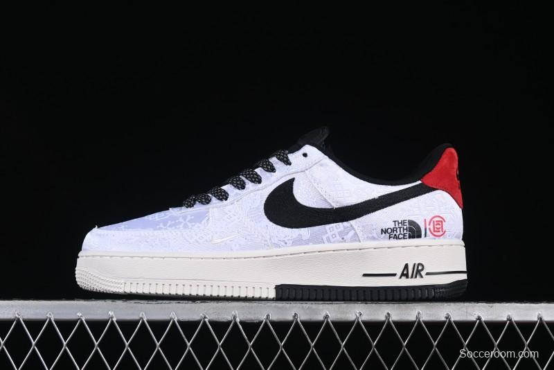 Nike Air Force 1 '07 Low North Face Edison Chen Collaboration White Silk Dual-Tone Casual Sneakers - DM6868-054