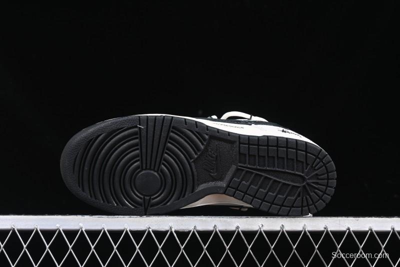 Nike SB Dunk Low Stussy Collaboration Anniversary Edition Lace-Up Beige Grey Black Swoosh Low-Top Casual Skate Shoes - YX5066-242