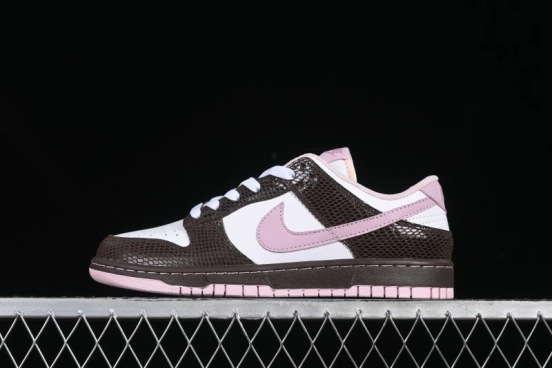 Nike Dunk Low Retro Sneakers in Grey Purple Snakeskin Leather - HV6932-299