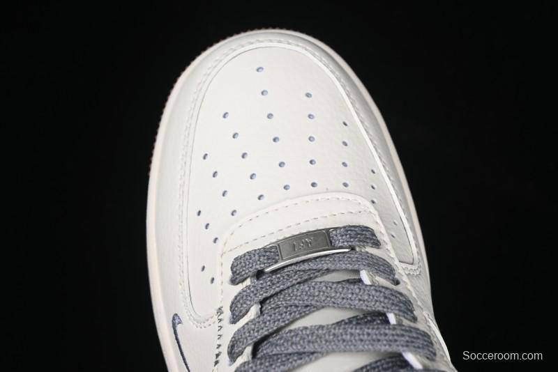 Nike Air Force 1 '07 Low Stussy Collaboration - Grey Swoosh Casual Sneakers - XZ6188-256