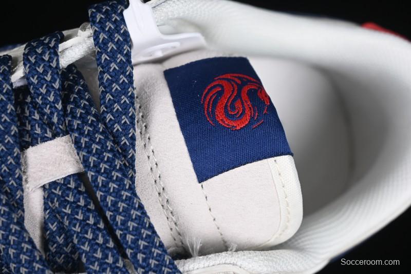 Nike SB Dunk Low Supreme Collaboration - Off-White 3D Navy Swoosh Anniversary Custom Low-Top Casual Sneakers - FC1688-204