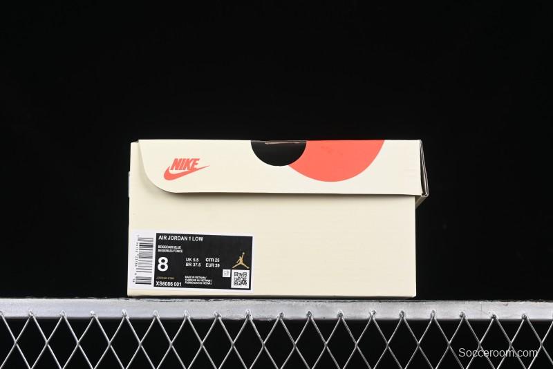 Nike Air Jordan 1 Low Stussy Collaboration - Grey Swoosh Retro Basketball Shoes - XS6086-001