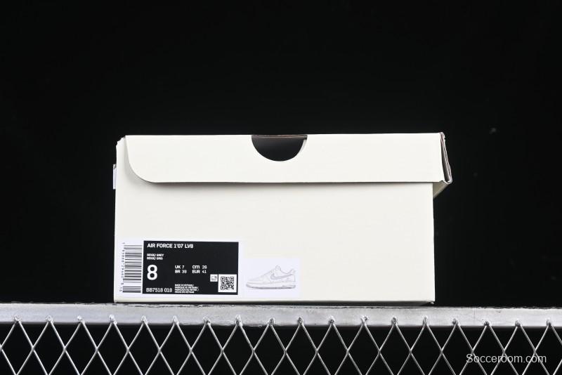 Nike Air Force 1 '07 Low UN Collaboration Pigskin Grey Stitch Low-Top Casual Sneakers - BB7518-018