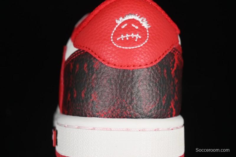 Nike Travis Scott x Fragment Design x Air Jordan 1 Low OG SP AJ1 Supreme Collaboration China Red Low-Top Casual Sneakers - DM7866-076