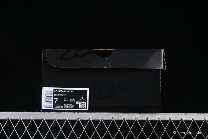 Nike Air Jordan 1 Low AJ1 White Red Low Top Casual Sneakers - HJ9338-106