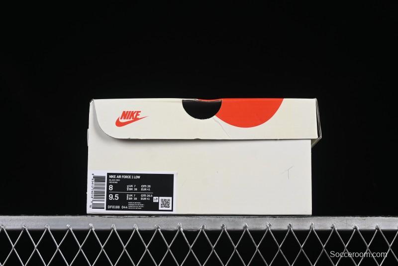 Nike Air Force 1'07 Low Stussy Collaboration Passion Orange Low-Top Casual Sneakers - DF0188-044