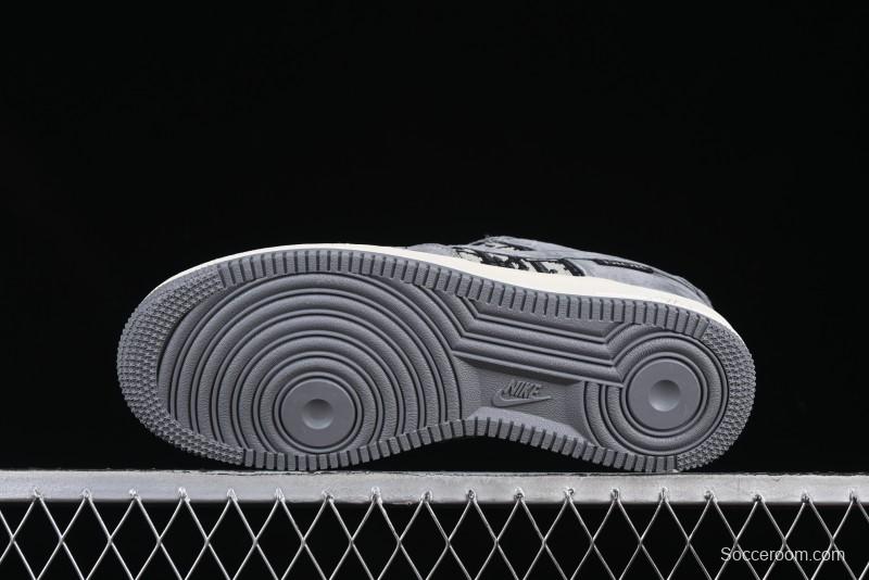 Nike Air Force 1'07 Low Dior Collaboration Grey Knit Skeleton Low-Top Casual Sneakers - KK1988-056