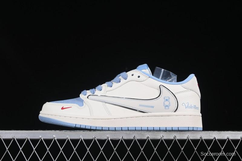 Nike Travis Scott x Fragment Design x Air Jordan 1 Low OG SP Casual Sneakers - XS7089-528