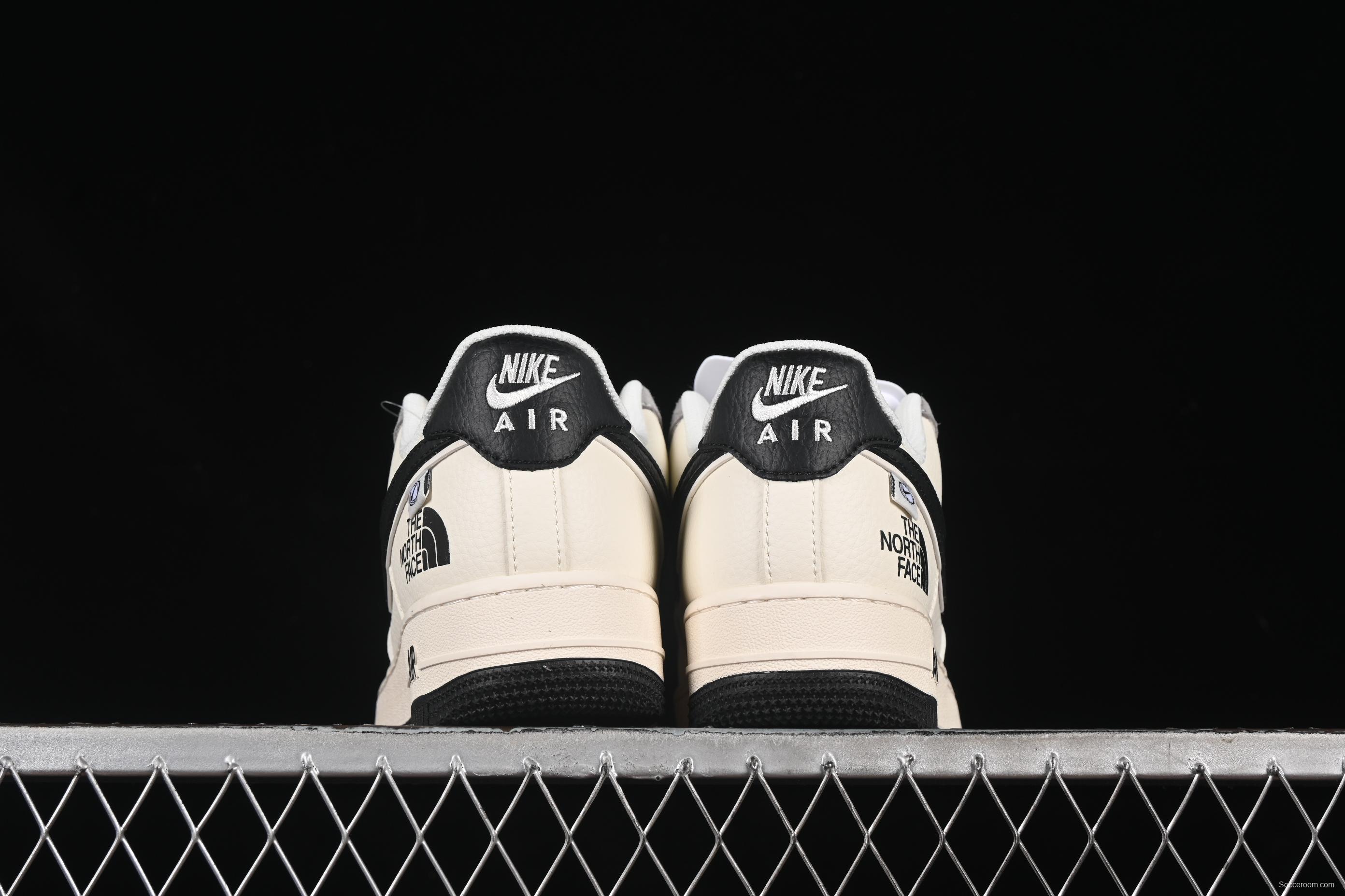 Nike Air Force 1 '07 Low The North Face Collaboration Beige Black Swoosh Casual Sneakers - XZ6188-190