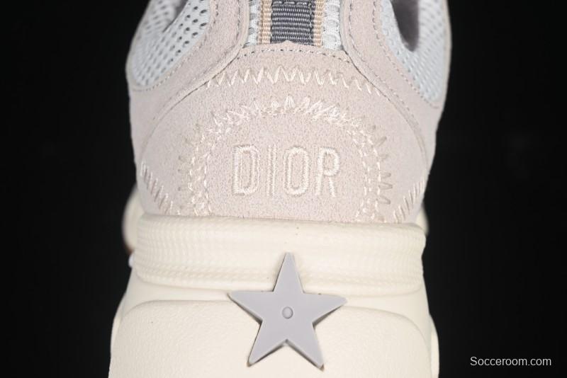 Dior Chrono Round Toe Lace-Up Lifestyle Casual Running Sneakers - 24W Beige