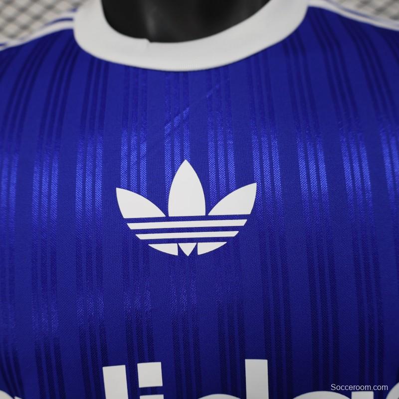 Player Version 2025 Adidas Blue with Striped Design Jersey