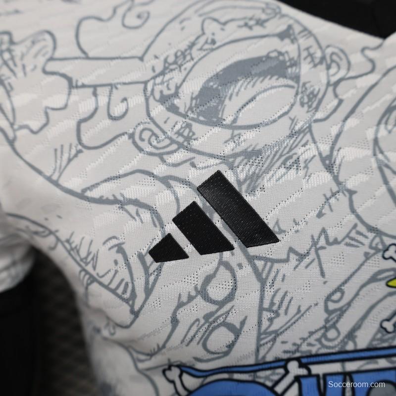 Player Version 2025 Japan White with One Piece Gear 5 Design Jersey