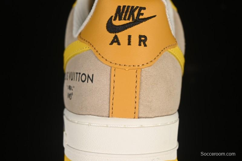 Nike Air Force 1'07 Low LV Collaboration Grey Yellow Casual Sneakers - HQ2037-322
