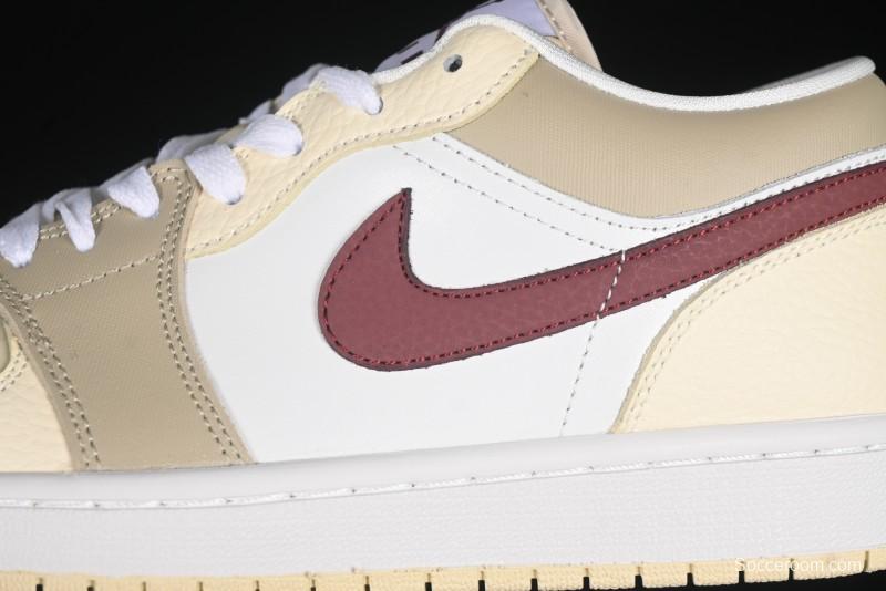 Nike Air Jordan 1 Low AJ1 Cream White Low-Top Casual Sneakers - HV6530-100