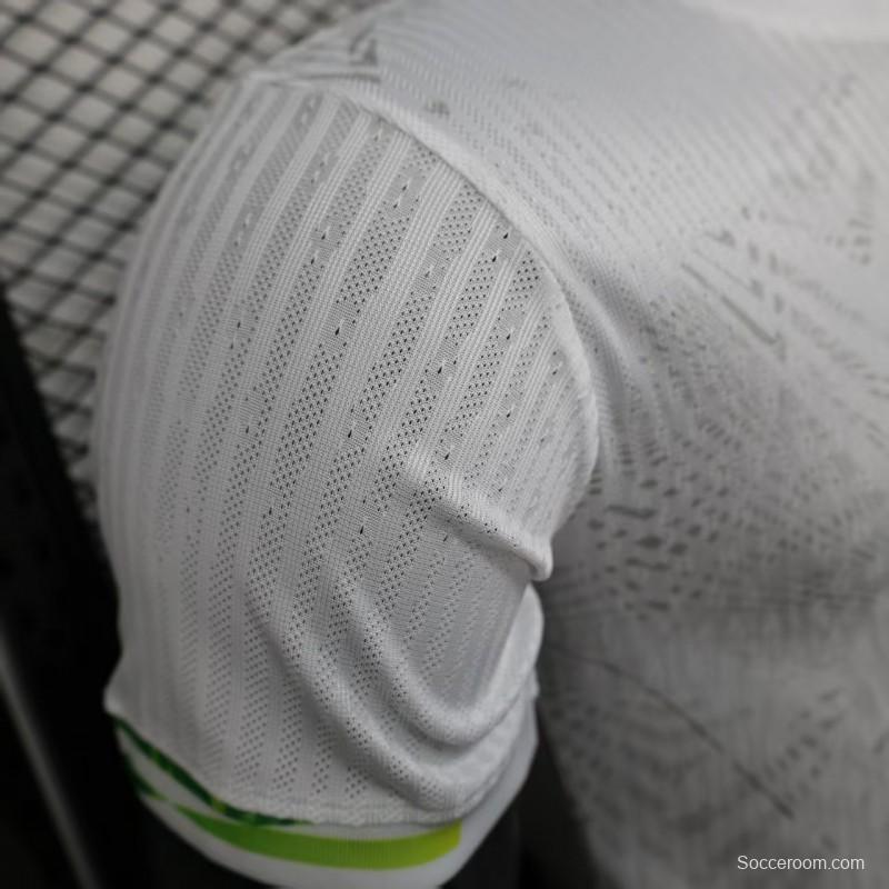 Player Version 2025 Brazil White with Christ the Redeemer Watercolor Jersey