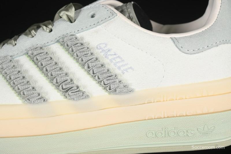 Adidas Originals Gazelle Bold JR8373 Collaboration Low-Top Sneakers with Thick Sole for Slip Resistance and Durability - JR8373