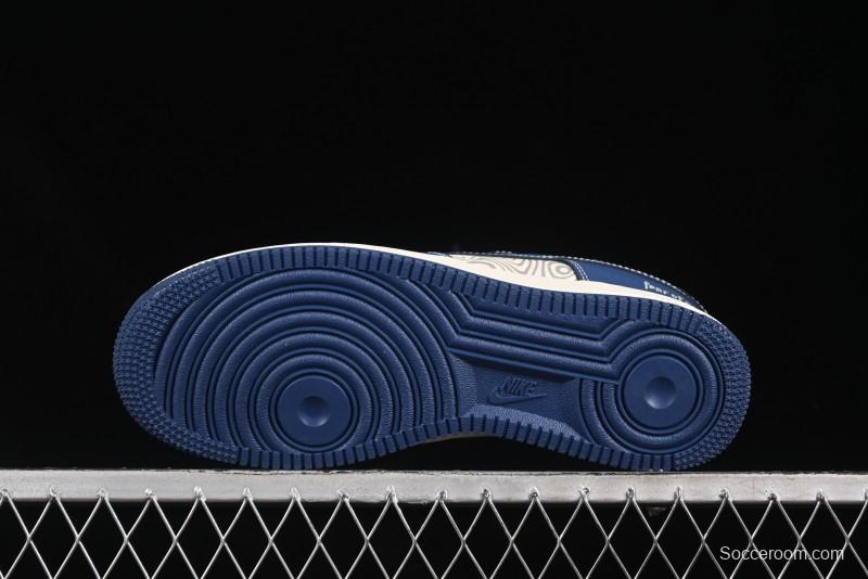 Nike Air Force 1'07 Low FOG Collaboration Beige Blue Ripple Casual Sneakers - KK1988-079