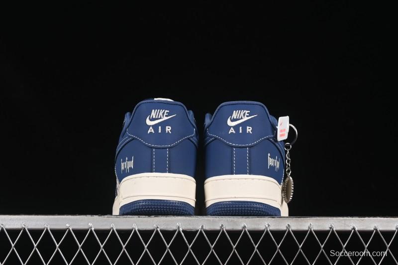 Nike Air Force 1'07 Low FOG Collaboration Beige Blue Ripple Casual Sneakers - KK1988-079