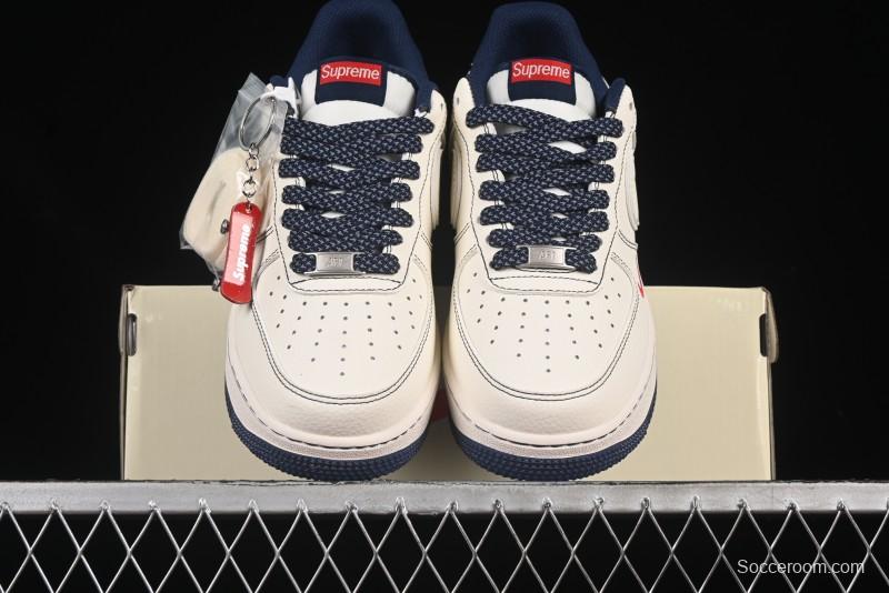 Nike Air Force 1 '07 Low Supreme Collaboration Casual Sneakers with Full-Length Air Cushion - HH7518-074