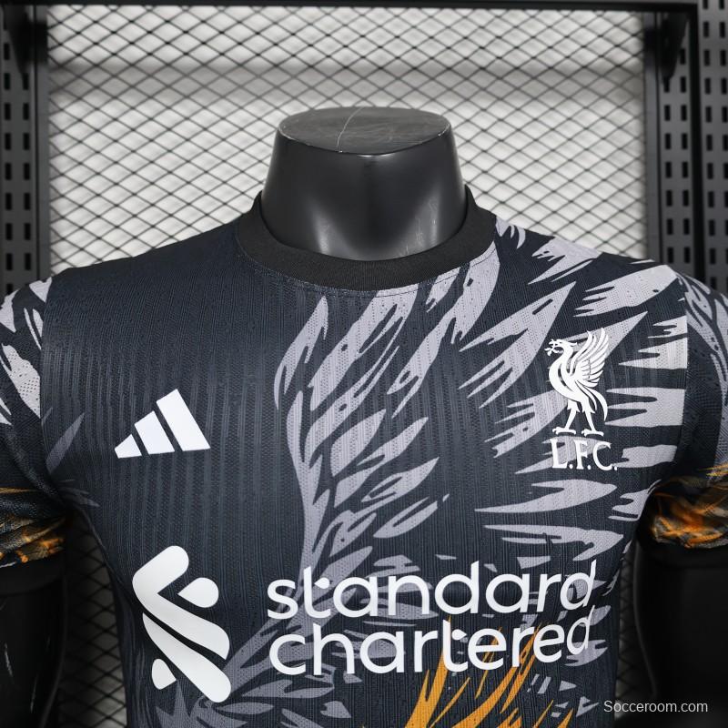 Player Version 25/26 Liverpool Dark Grey with Golden Phoenix Pattern Jersey