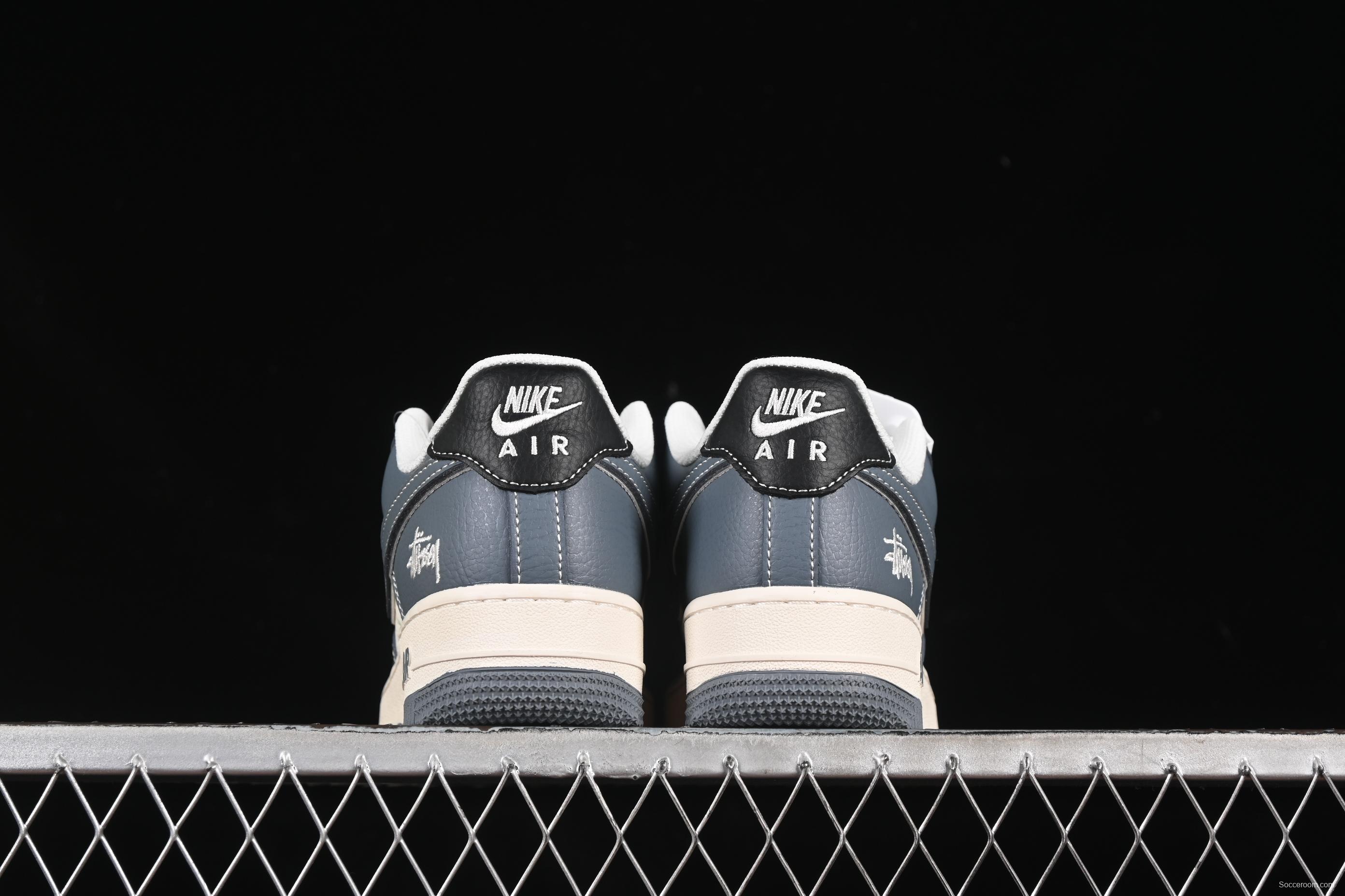 Nike Air Force 1 '07 Low Stussy Collaboration Grey Black Tail Low-Top Casual Sneakers - XS1958-553